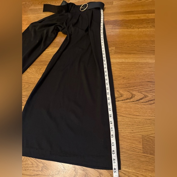 NWT Black high waisted belted Wide Leg trousers size M - Picture 12 of 13